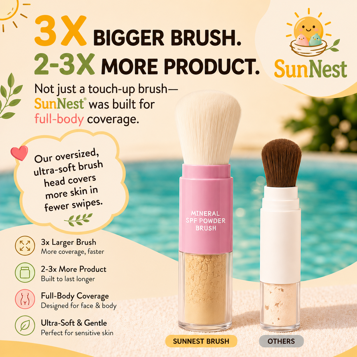 SunNest™ Mineral Sunscreen Brush SPF 50