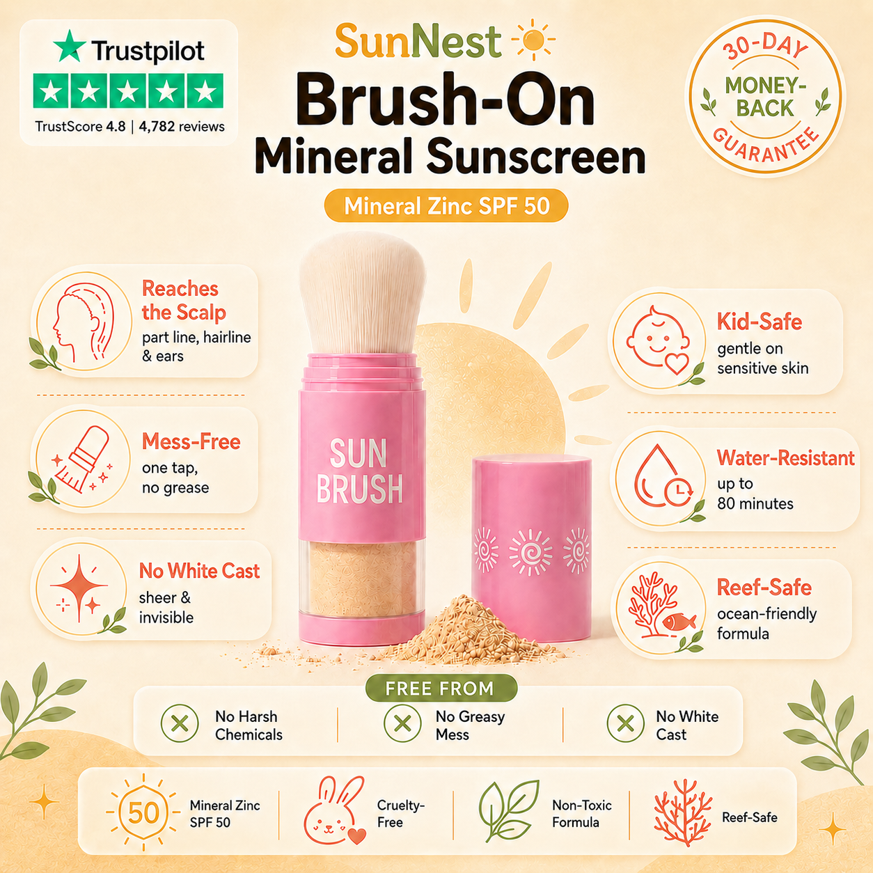 SunNest™ Mineral Sunscreen Brush SPF 50