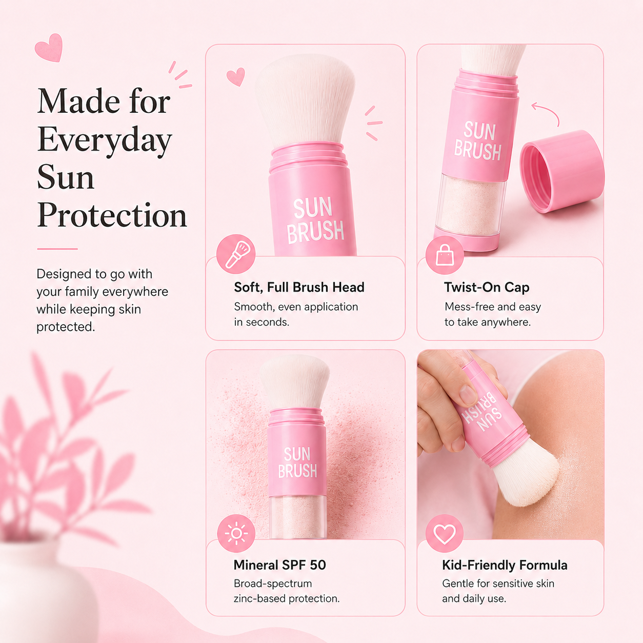SunNest™ Mineral Sunscreen Brush SPF 50