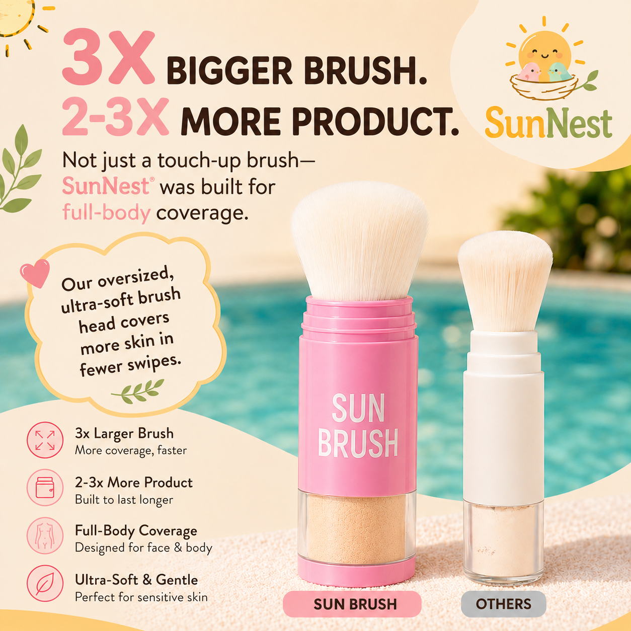 SunNest™ Mineral Sunscreen Brush SPF 50